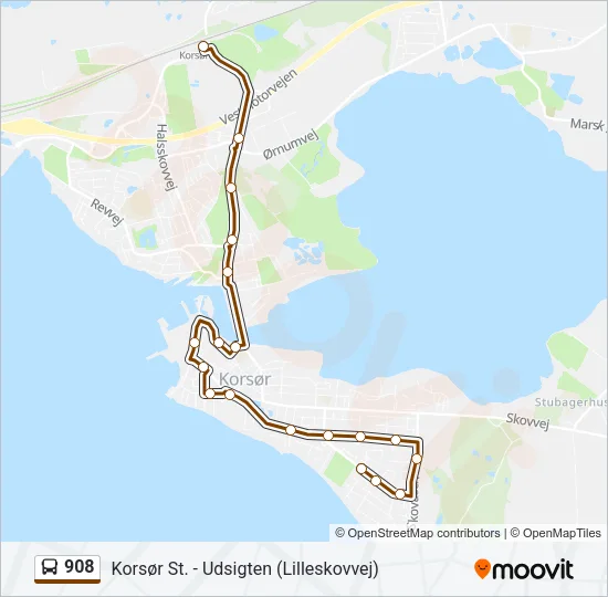 908 Bus Line Map