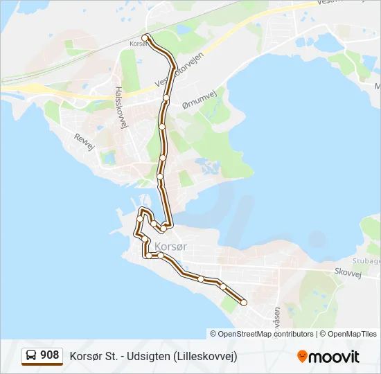 908 Bus Line Map