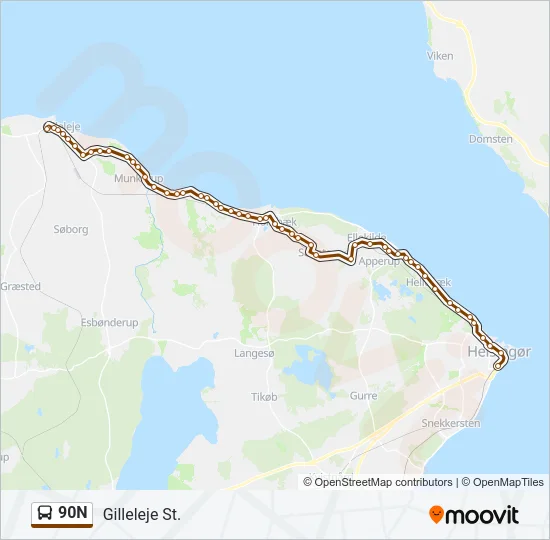 90N Bus Line Map