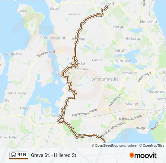 91N Bus Line Map