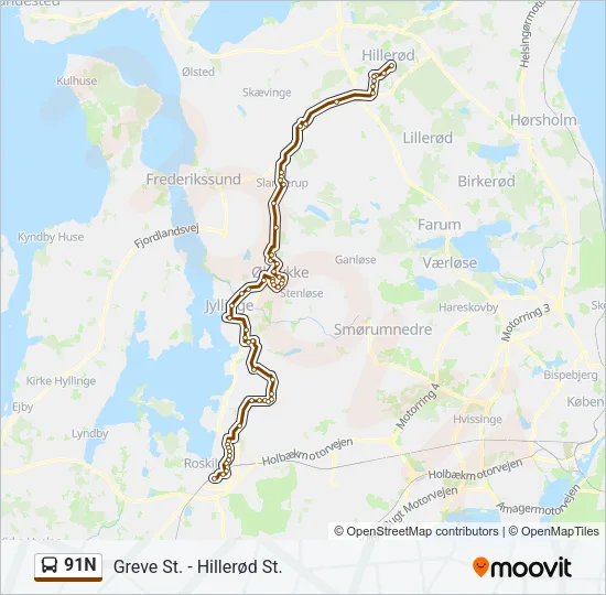 91N Bus Line Map
