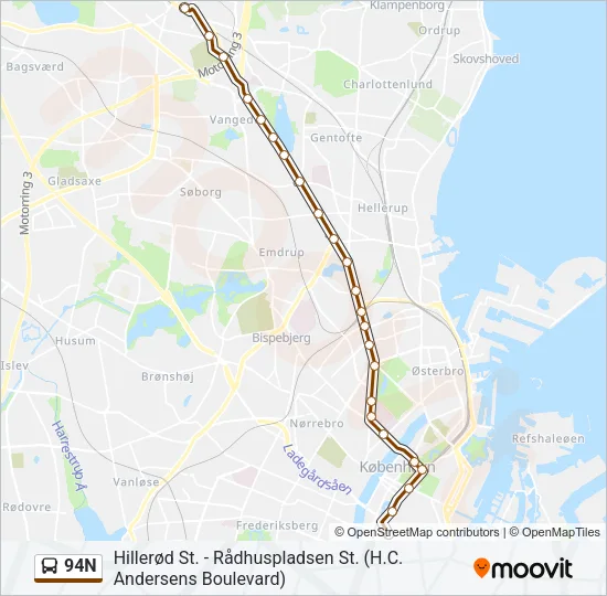 94N Bus Line Map