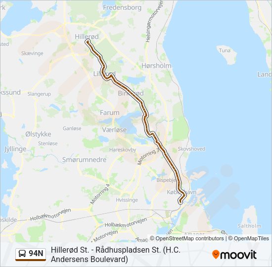 94N Bus Line Map