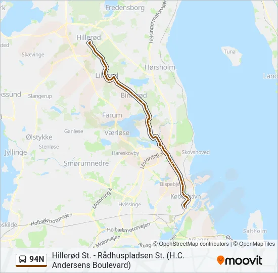 94N Bus Line Map