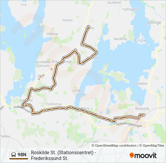 98N Bus Line Map
