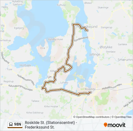 98N Bus Line Map