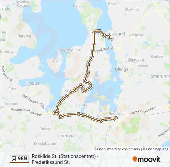 98N Bus Line Map