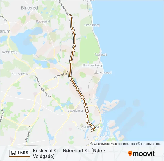 150S Bus Line Map