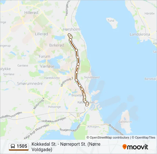 150S Bus Line Map