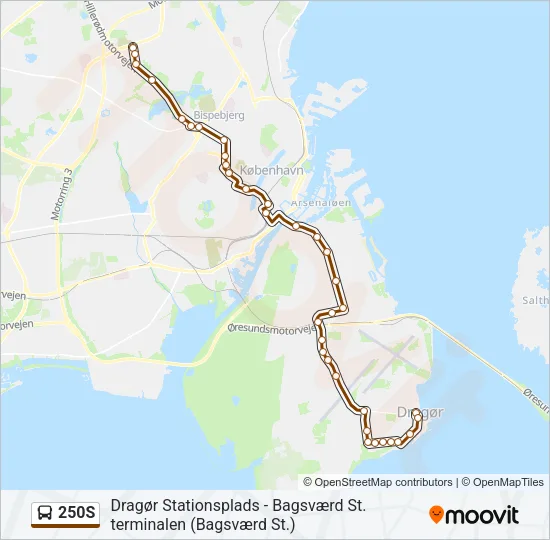 250S Bus Line Map