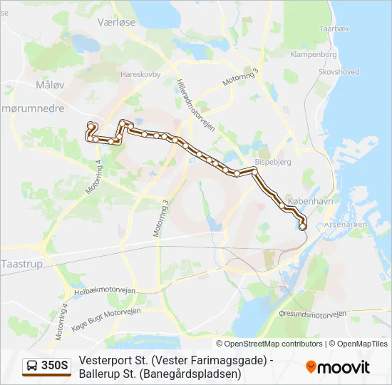 350S Bus Line Map