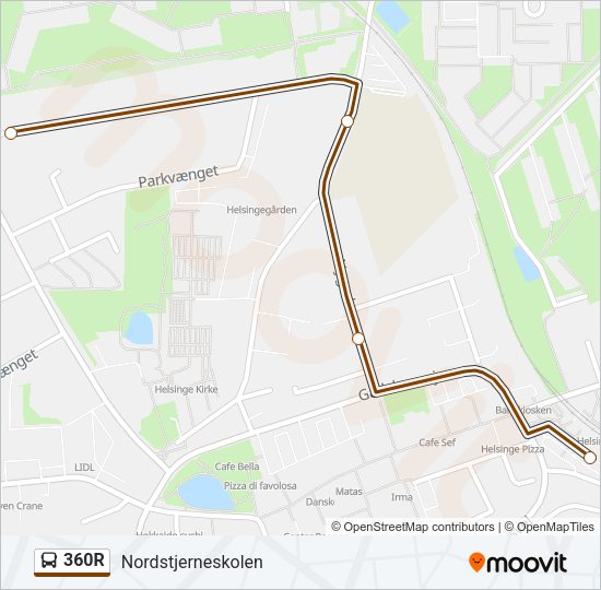 360R Bus Line Map