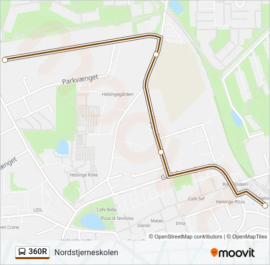 360R Bus Line Map