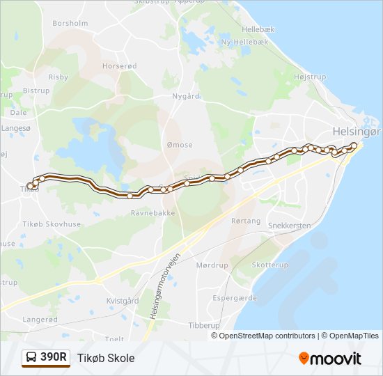 390R Bus Line Map