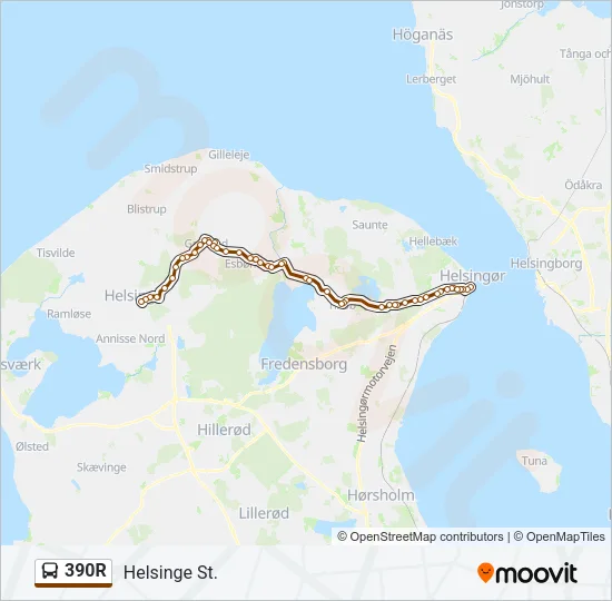 390R Bus Line Map