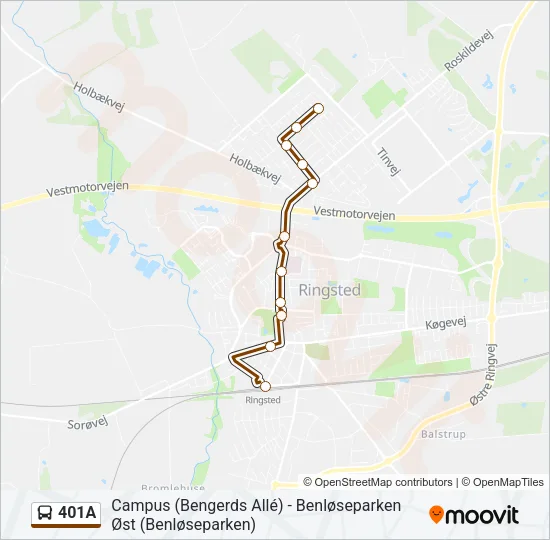 401A Bus Line Map