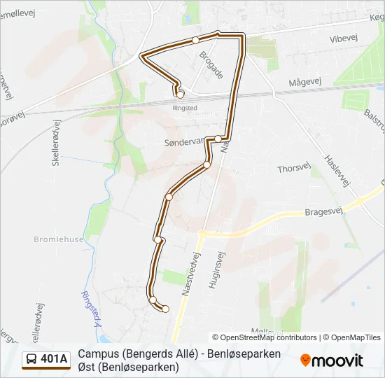 401A Bus Line Map