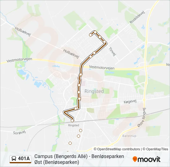 401A Bus Line Map