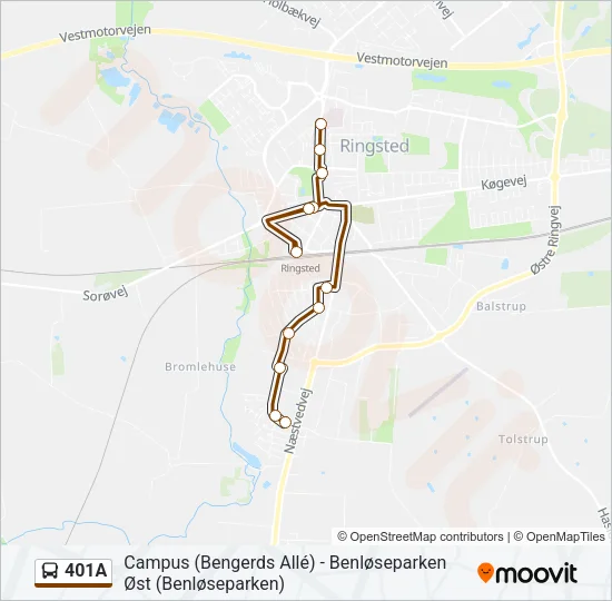 401A Bus Line Map