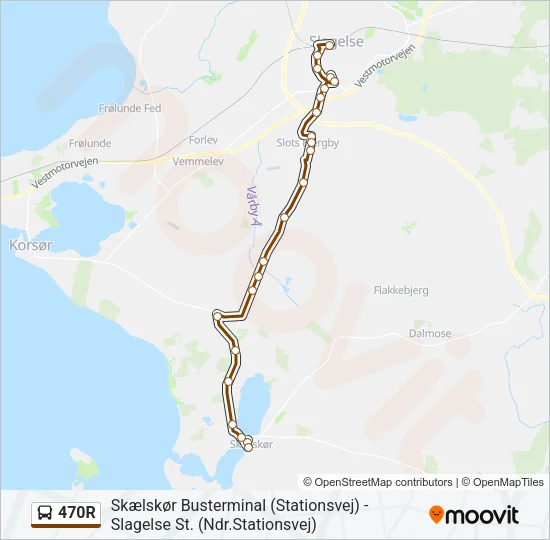 470R Bus Line Map