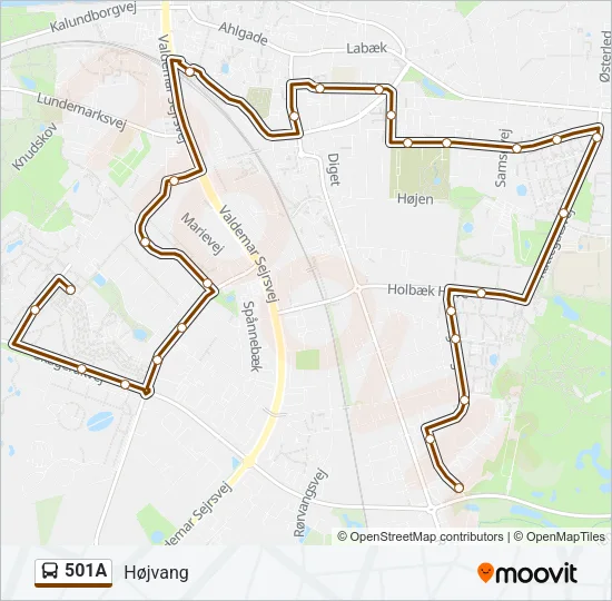 501A Bus Line Map