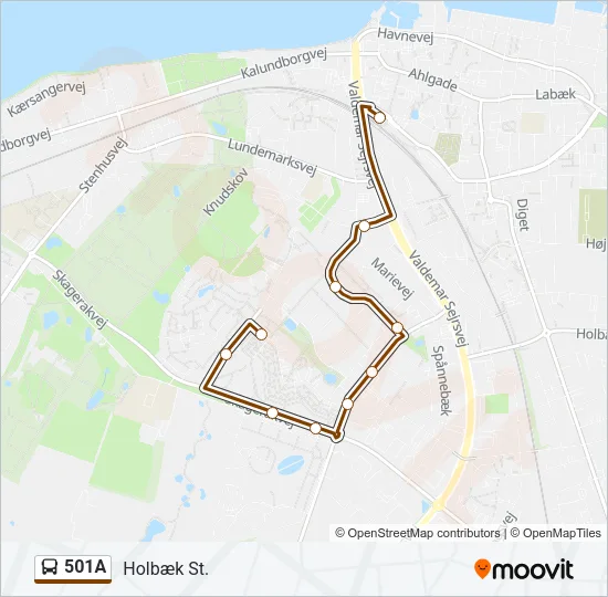 501A Bus Line Map