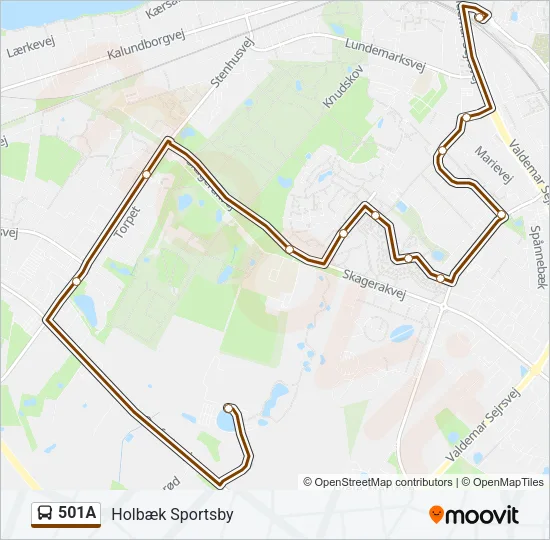 501A Bus Line Map