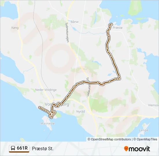 661R Bus Line Map