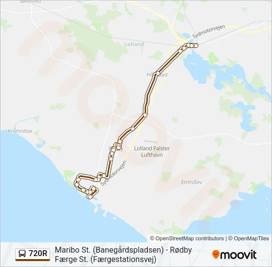 720R Bus Line Map