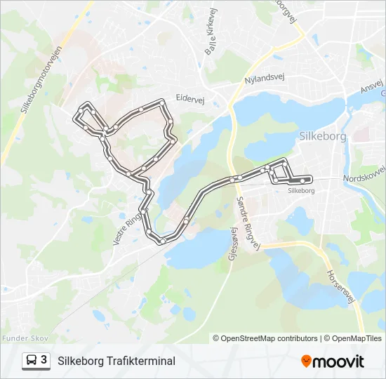 3 Bus Line Map