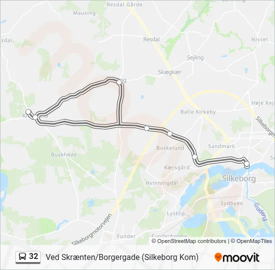 32 bus Linjekort