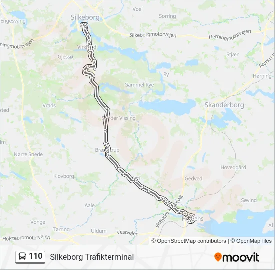 110 bus Linjekort