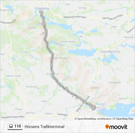 110 bus Linjekort