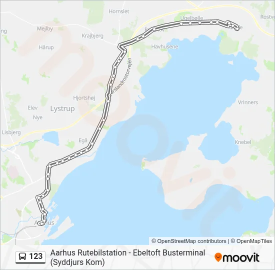 123 bus Linjekort