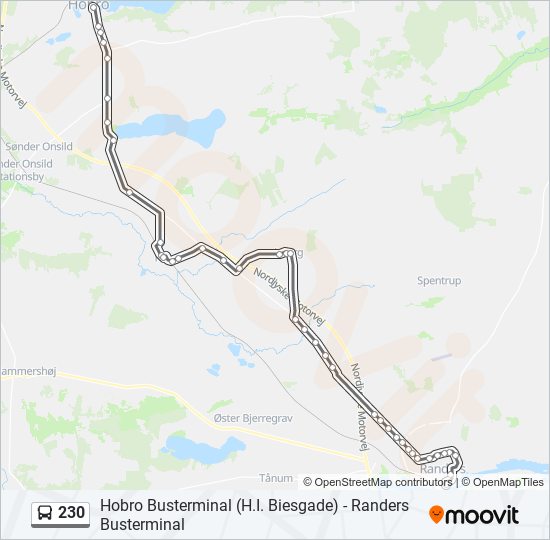 230 bus Line Map