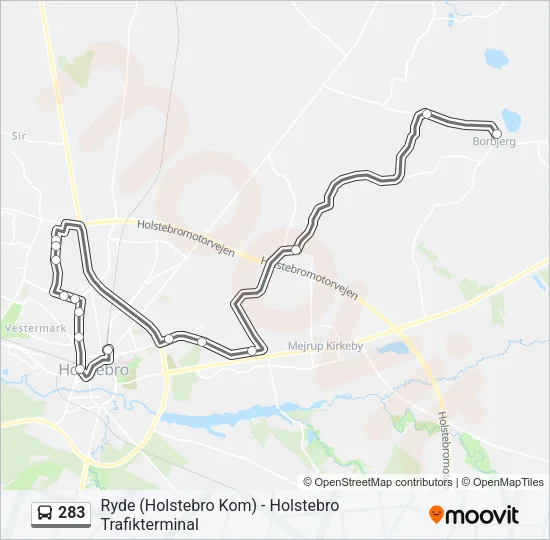 283 Bus Line Map