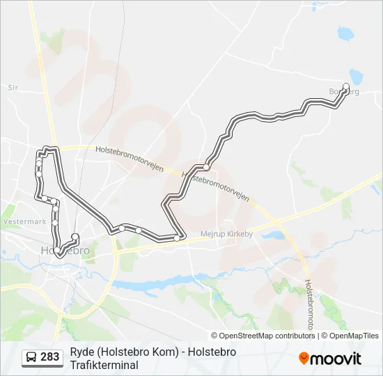 283 Bus Line Map