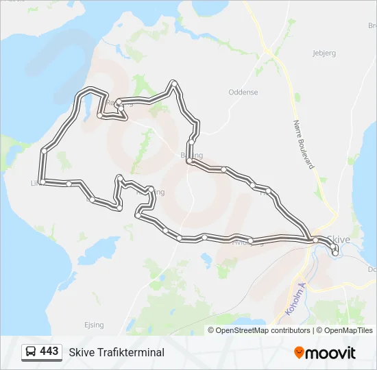 443 Bus Line Map