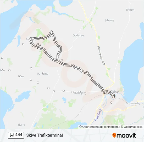 444 Bus Line Map
