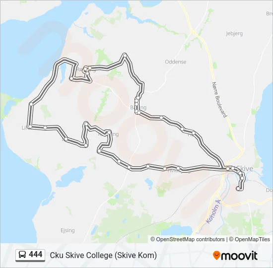 444 Bus Line Map