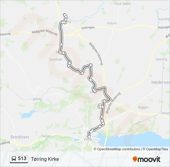 513 Bus Line Map