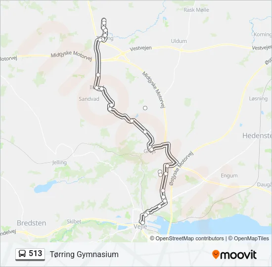 513 Bus Line Map