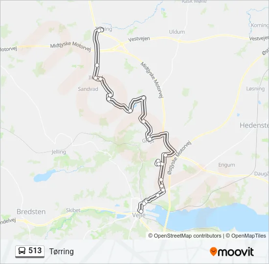 513 Bus Line Map