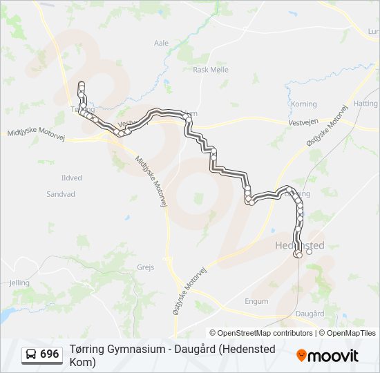 696 bus Line Map