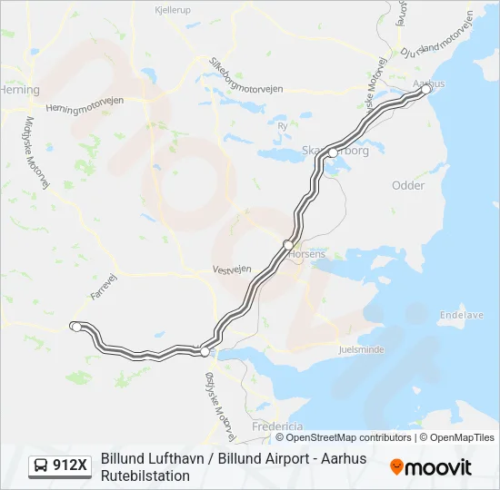 912X Bus Line Map