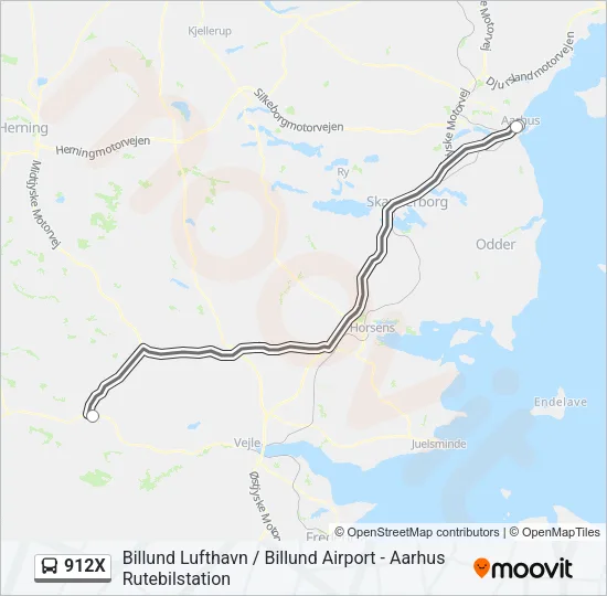 912X Bus Line Map