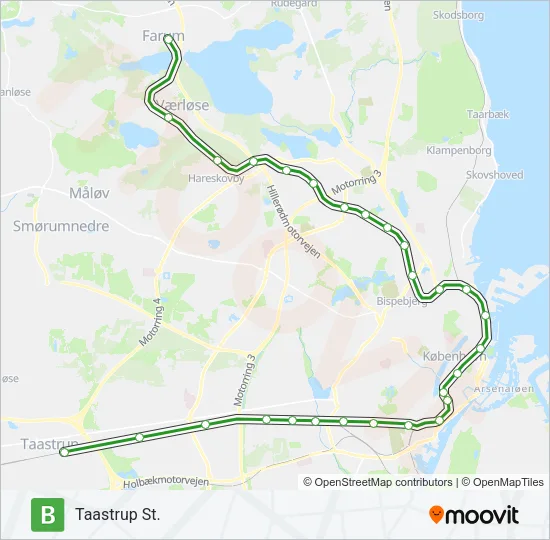 B Train Line Map