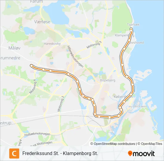 C jernbane Linjekort