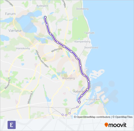 E train Line Map