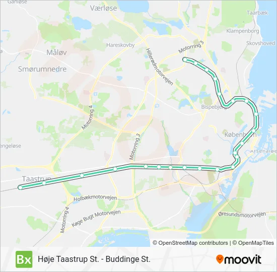 BX jernbane Linjekort